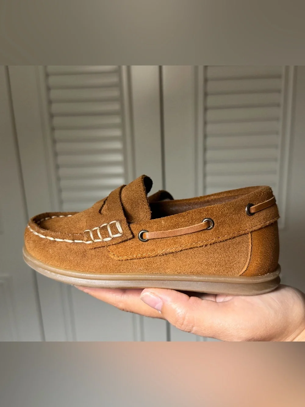 Zara Kids Brown Suede Penny Loafers